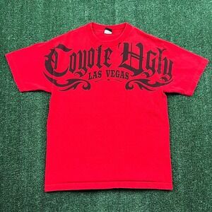 Vintage Coyote Ugly Saloon T-Shirt Mens Medium Red Tribal AOP Las Vegas Bar Y2K